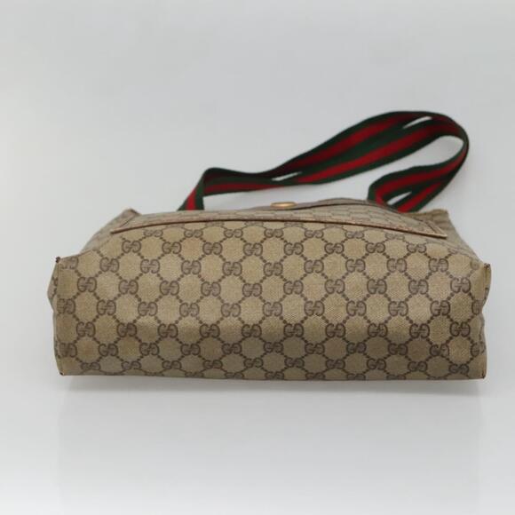 GUCCI GG Supreme Web Sherry Line Tote Bag Pvc Beige Red 39 02 003 - Picture 9 of 16